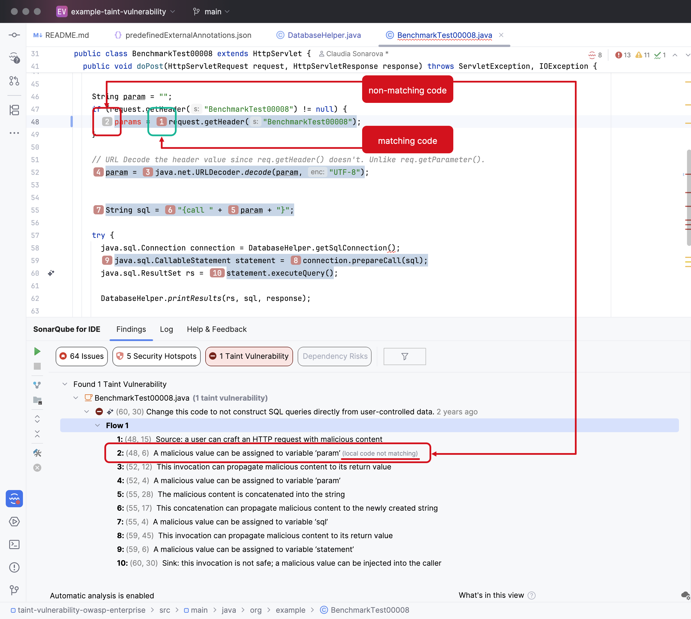 SonarQube for IntelliJ will let you know if your code matches that on the server.
